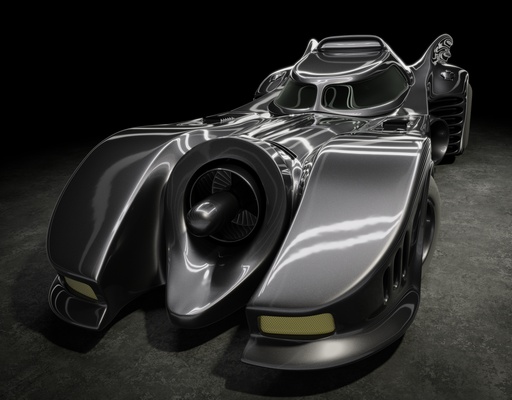 The batmobile: front view created with Blender and Cycles