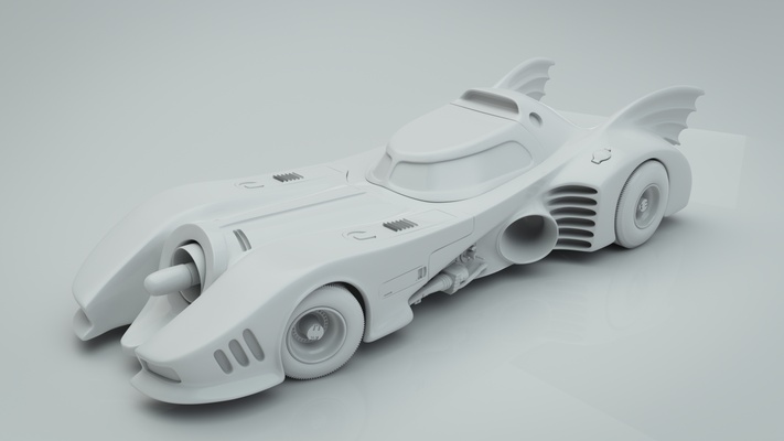 The batmobile: plastic view created with Blender and Cycles