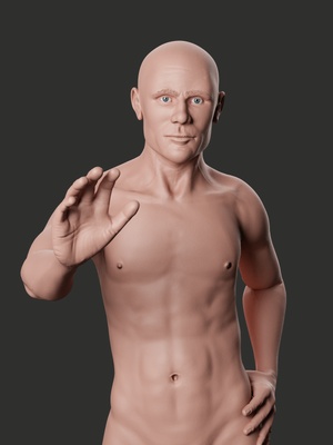 male character rendered with Blender and Cycles