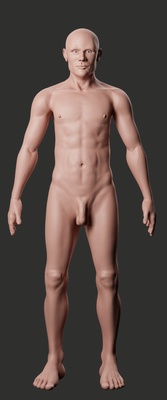 human front face body rendered with Blender and Cycles