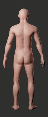 human back face body rendered with Blender and Cycles