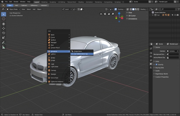 Add menu to create a new car deformation rig